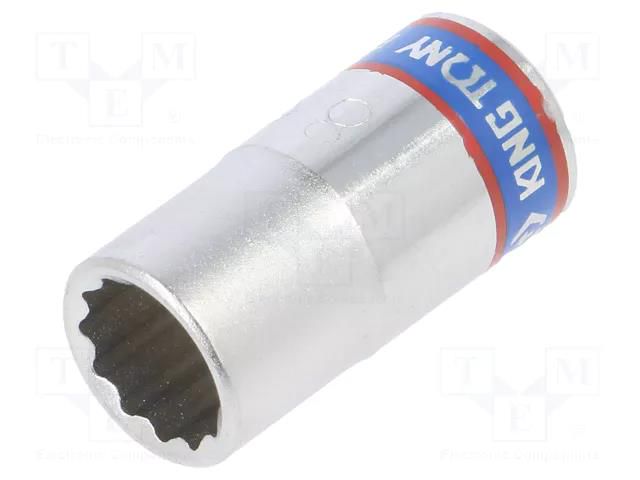 Socket; 12-angles,socket spanner; 8mm; 1/4"; short KING TONY KT-233008M