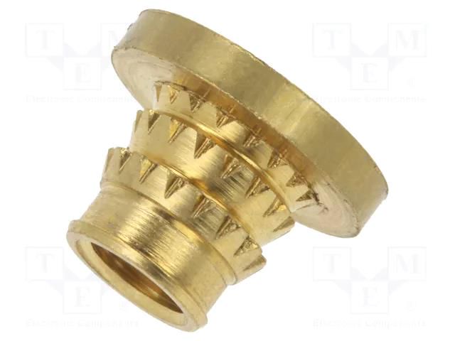 Threaded insert; brass; M5; BN 37898; L: 6.6mm; for plastic TAPPEX KVT-006M5