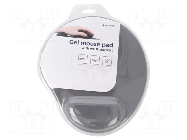 Pad; grey; mouse,wrist; Features: gel; 220x240x4mm GEMBIRD MP-GEL-GR