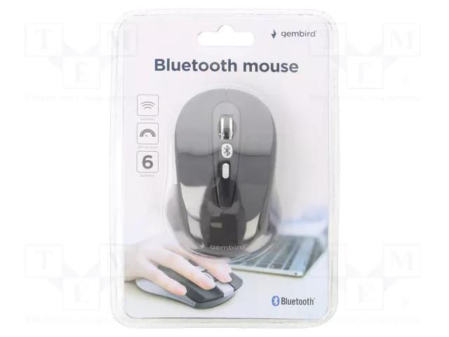 Optical mouse; black,silver; wireless,Bluetooth 3.0 EDR GEMBIRD MUSWB-6B-01