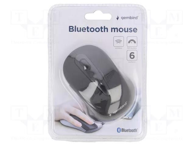 Optical mouse; black; wireless,Bluetooth 3.0 EDR; No.of butt: 6 GEMBIRD MUSWB2