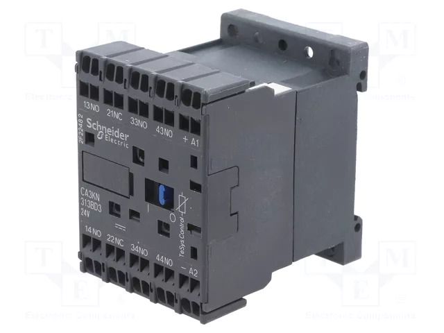 Contactor: 4-pole; NC + NO x3; 24VDC; 10A; TeSys D; W: 45mm; H: 58mm SCHNEIDER ELECTRIC CA3KN313BD3
