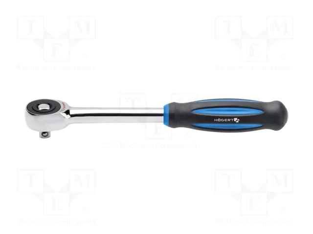 Rattle; 1/4"; Chrom-molybdenum steel; Teeth: 60 HÖGERT TECHNIK HT1R374