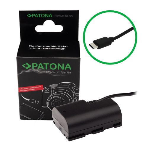 PATONA Premium USB-C Input battery adapter for Canon LP-E6 LP-E6N LP-E6NH XC10 EOS R EOS 80D 7D 70D 6D, PATONA 9411 4055655235877