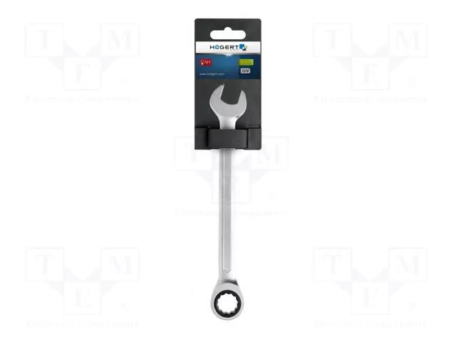 Wrench; combination spanner,with ratchet; 18mm HÖGERT TECHNIK HT1R018