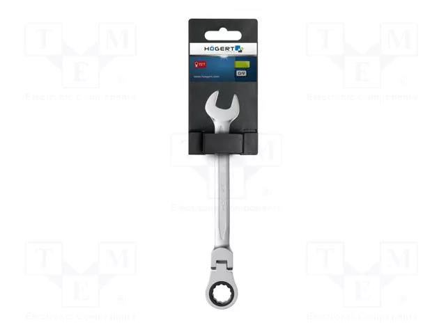 Wrench; combination spanner,with ratchet,with joint; 8mm HÖGERT TECHNIK HT1R048