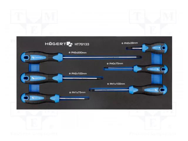 Kit: screwdrivers; in a foam tray; 6pcs. HÖGERT TECHNIK HT7G133