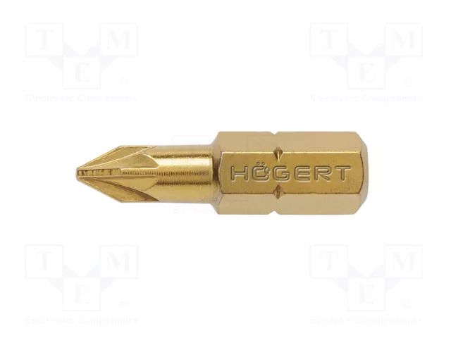 Screwdriver bit; Pozidriv®; PZ1; 1/4"; Overall len: 25mm; 5pcs. HÖGERT TECHNIK HT1S384