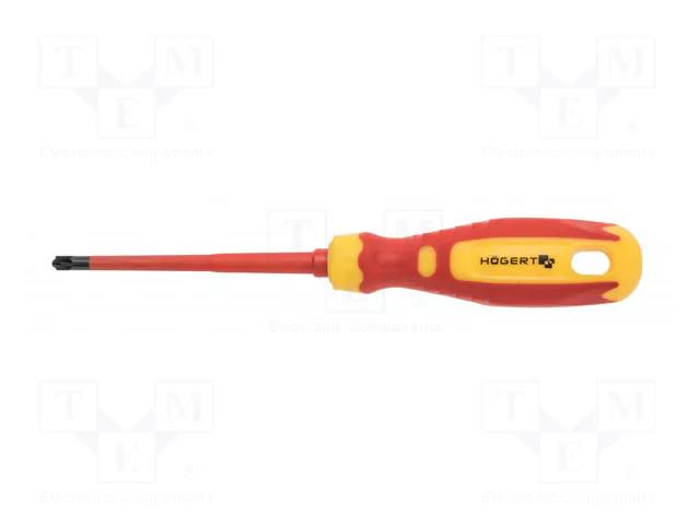 Screwdriver; slim; insulated; PlusMinus PZ-type; SL/PZ1; 100mm HÖGERT TECHNIK HT1S976