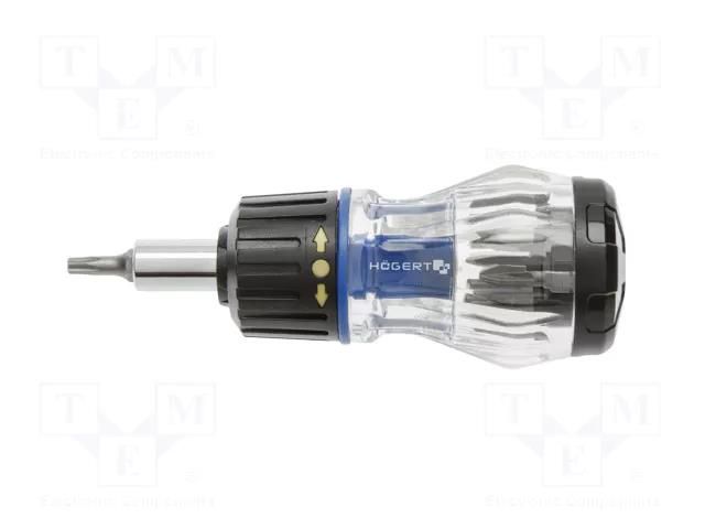Kit: screwdriver; Kit: screwdriver bits,screwdriving grip; 9pcs. HÖGERT TECHNIK HT1S214