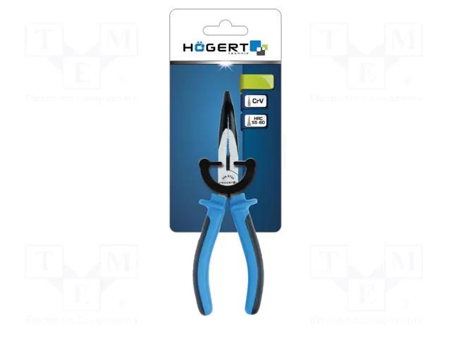 Pliers; curved,universal,elongated; 160mm HÖGERT TECHNIK HT1P022