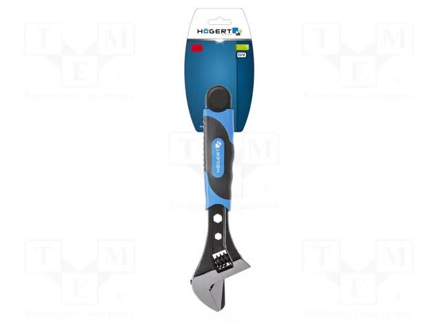 Wrench; adjustable; Jaw capacity: 25mm; Overall len: 200mm HÖGERT TECHNIK HT1P552