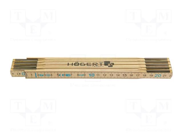 Folding ruler; L: 1m; Width: 16mm; Class: III HÖGERT TECHNIK HT4M262