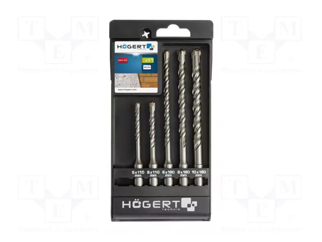 Drill set; for concrete; concrete; Holder: SDS-Plus®; 5pcs. HÖGERT TECHNIK HT6D370
