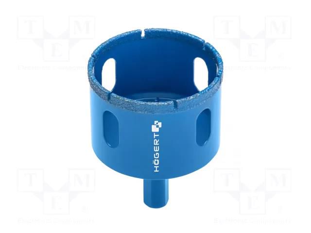 Diamond hole saw; 53mm; ceramics,glaze,drill; hexagonal HÖGERT TECHNIK HT7D353