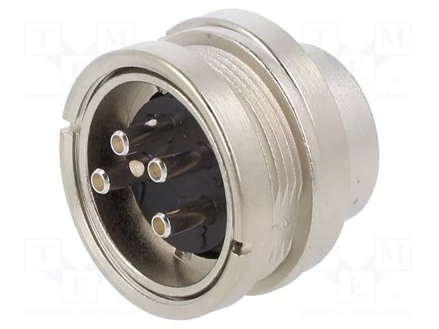 Connector: M16; socket; male; PIN: 4; 6A; 150V; soldering; straight BINDER 09-0311-00-04