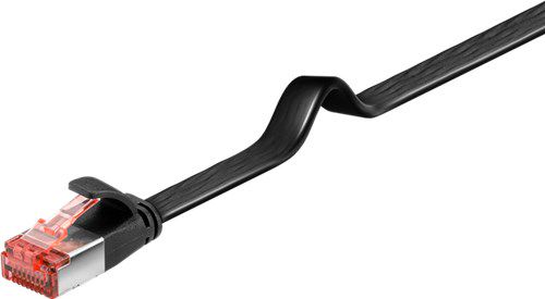 CAT 6 Flat Patch Cable, U/FTP, black, 20 m - copper conductor (CU) 94239