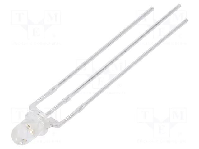 LED; red/blue; 3mm; 30°; Front: convex; 1.6÷2.4/2.6÷3.4VDC LUCKYLIGHT LL-309VBC2E-A-1C