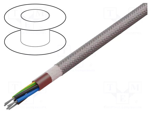 Wire; SiHF; 5G2.5mm2; Cu; stranded; silicone; brown-red; -60÷180°C HELUKABEL SIHF/GL-P-5G2.5