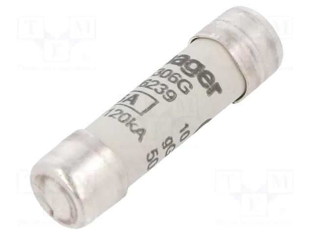 Fuse: fuse; 6A; 500VAC; gG; cylindrical,industrial; 10x38mm HAGER LF306G