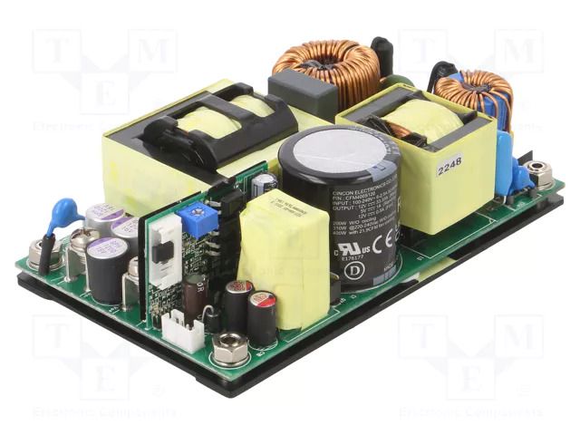 Power supply: switching; open; 370/400W; 80÷264VAC; 12VDC; 92% CINCON CFM400S120