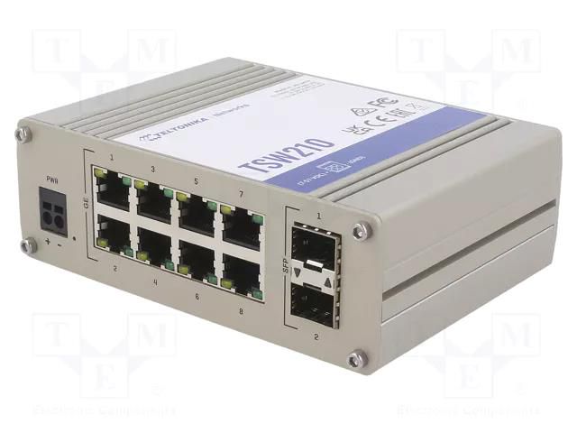 Switch Ethernet; unmanaged; Number of ports: 10; 7÷57VDC; TSW TELTONIKA TSW210