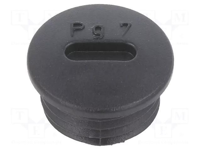 Stopper; PG7; IP56; polyamide; black; Thread: PG; 6mm; -25÷60°C BM GROUP BM4596N