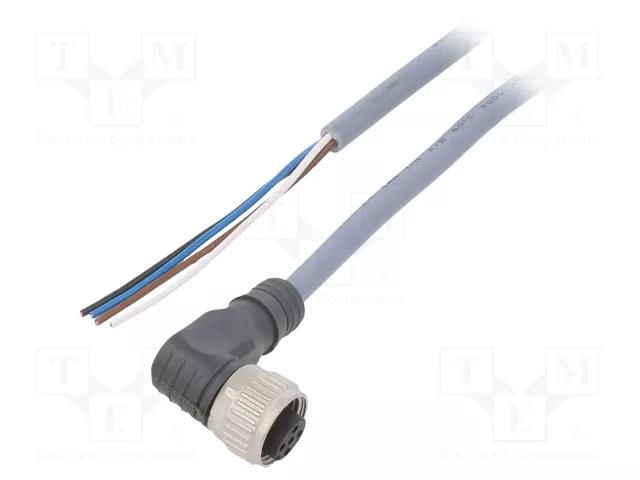 Cable: for sensors/automation; PIN: 4; angled; 5m; M12; 250VAC; 4A CARLO GAVAZZI CONE14NF-A5