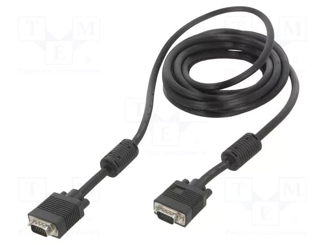 Cable; D-Sub 15pin HD plug,both sides; black; 5m; Øcable: 8mm VCOM CG341D-5.0