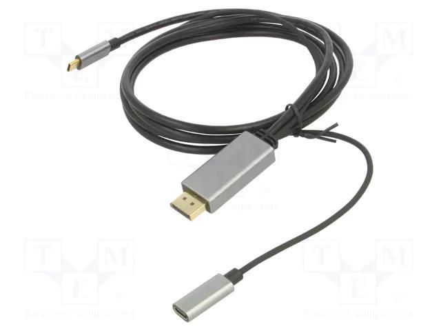 Adapter; USB 3.0,USB 3.1; gold-plated; 1.8m; black; PVC VCOM CU422MCPD