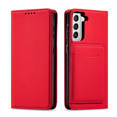 Magnet Card Case for Samsung Galaxy S22 + (S22 Plus) Pouch Wallet Card Holder Red, Hurtel 5907769342752 5907769342752