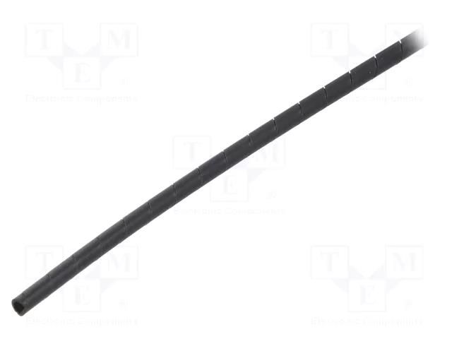 Spiral wrapping; ØBundle : 1.6÷8mm; polyamide; black; L: 30m HELLERMANNTYTON SBPAV01.5-PA6V0-BK
