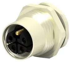 SENSOR CONN, RCPT, M12, 3P+PE, PANEL T4141L12041-000