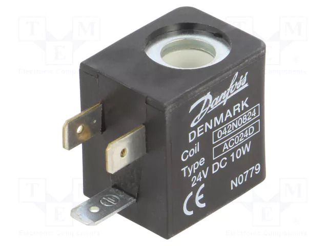 Accessories: coil for solenoid valve; 24VDC; IP00; -40÷50°C; 10W DANFOSS 042N0824