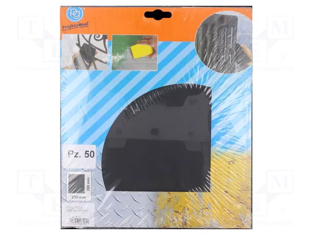Cleaning cloth: sandpaper; Granularity: 240; 230x280mm PG PROFESSIONAL PG-T.11