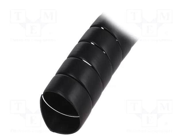 Spiral wrapping; ØBundle : 45mm; polypropylene; black; L: 1m HELLERMANNTYTON SPF40-PP-BK