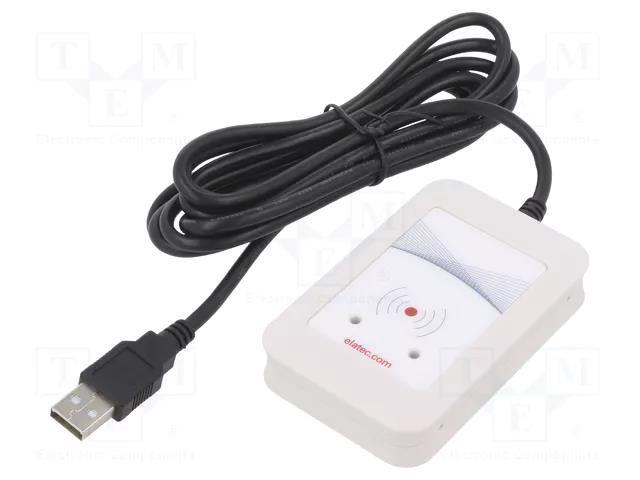 RFID reader; 4.3÷5.5V; USB; antenna; Range: 100mm; 88x56x18mm; ABS ELATEC T4BT-FB2WEL6