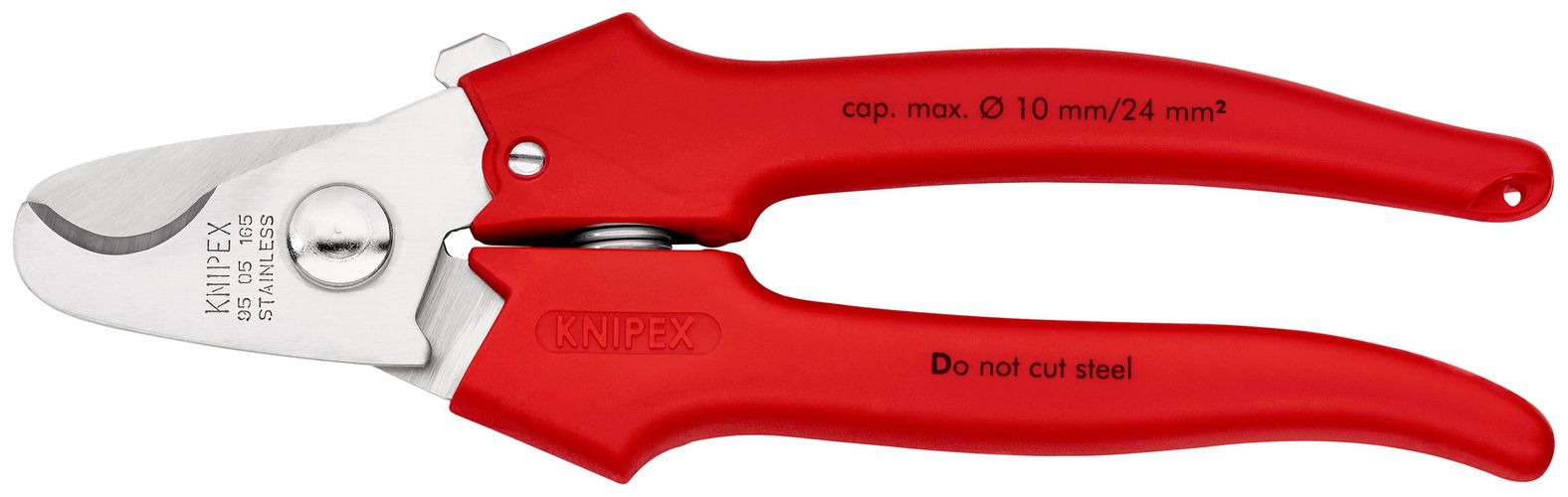 KNIPEX 95 05 165 Cable Shears handles extrusion plastic-coated plastic coated 165 mm 95 05 165 4003773019596