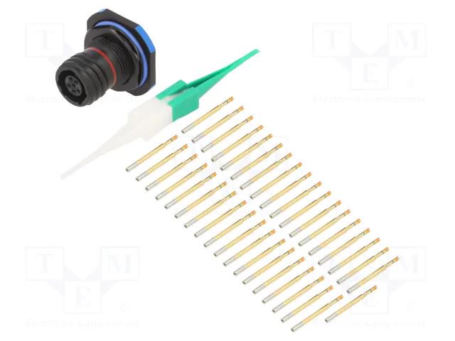 Connector: military; socket; female; PIN: 6; straight; crimped; 5A AMPHENOL AIR D38999/24ZA35SN