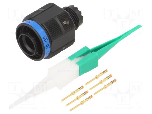 Connector: military; plug; male; PIN: 6; MIL-DTL-38999 Series III AMPHENOL AIR D38999/26ZA35PN