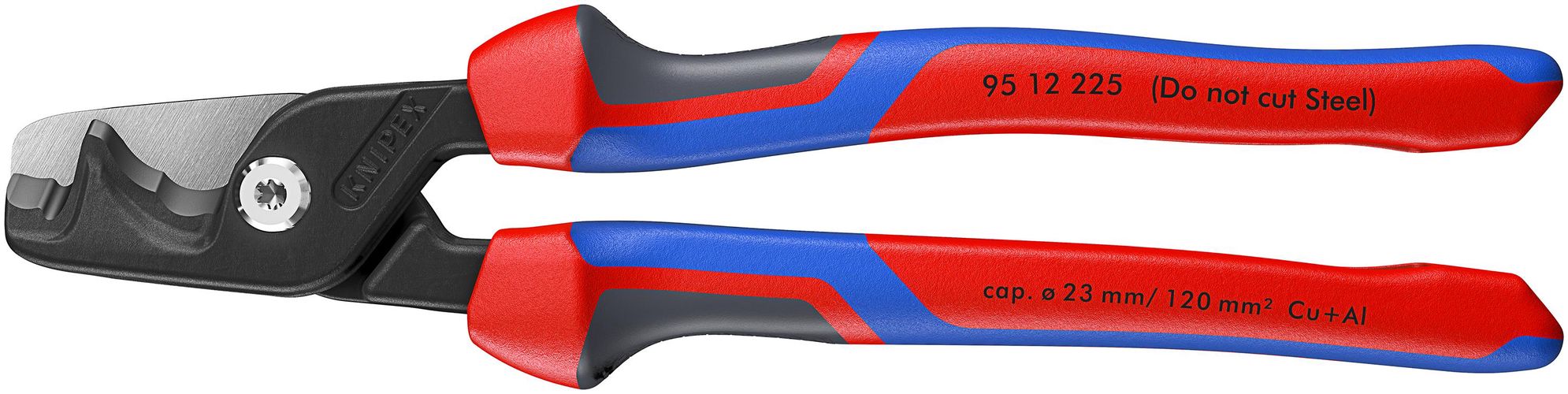 KNIPEX 95 12 225 StepCut® XL Cable shears with step cut with comfort handles burnished 225 mm 95 12 225 4003773088899