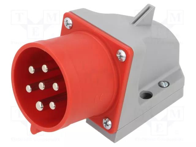 Connector: AC supply 3-phase; socket; male; 32A; 400VAC; IEC 60309 PCE 527-6V