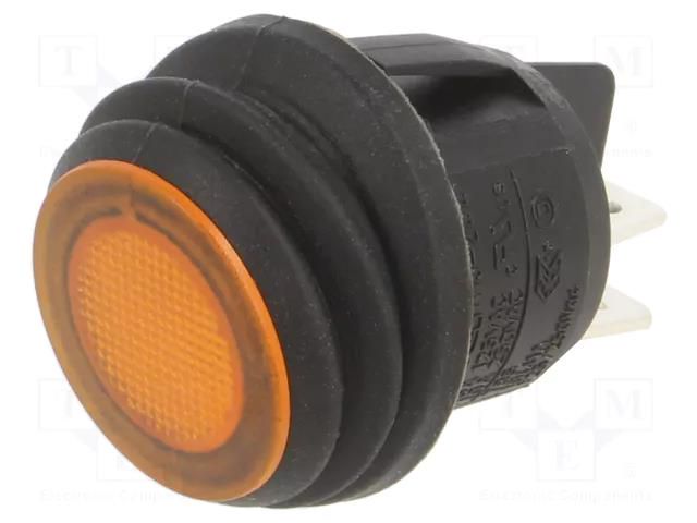 ROCKER; DPST; Pos: 2; ON-OFF; 10A/250VAC; orange; IP65; neon lamp SCI R13244B802Y