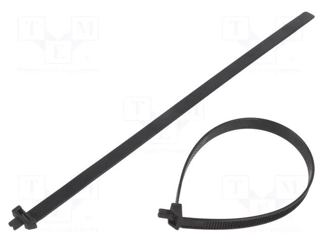 Cable tie; multi use; black; polyamide HELLERMANNTYTON RT250-PA12-BK
