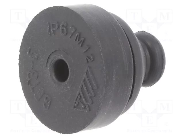 Grommet; elastomer thermoplastic TPE; black; 12.2mm; IP67 TRELLEBORG GET3-5