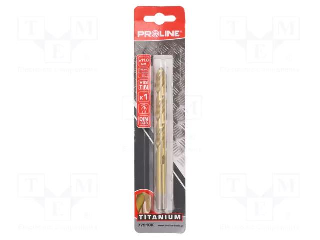 Drill bit; for metal; Ø: 11mm; high speed steel TIN coated HSS-R PROLINE PRE-77910K