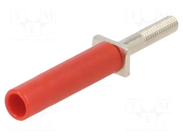 Adapter; 25A; red; nickel plated; banana 4mm socket STÄUBLI A-SLK4-RS-22