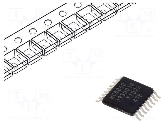 IC: digital; divider,counter; CMOS; SMD; TSSOP16; HC; reel,tape NEXPERIA 74HC4060PW.118