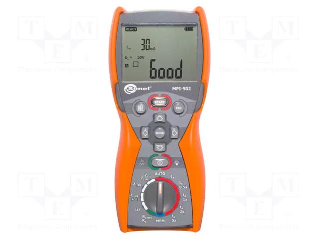 Meter: appliance meter; LCD; VAC: 0÷500V; Interface: Bluetooth SONEL MPI-502F