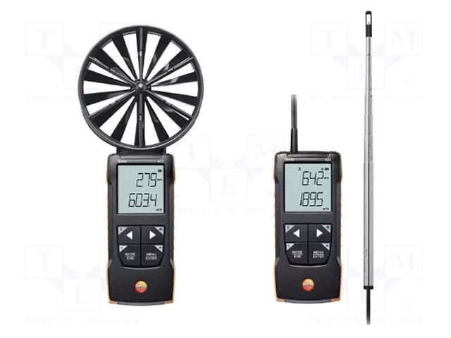 Thermoanemometer; Vel.measur.resol: 0.01m/s; -20÷70°C,0÷50°C TESTO TESTO417+425